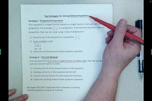 Math 95 - Review Solving Rational Equations (Proportions)