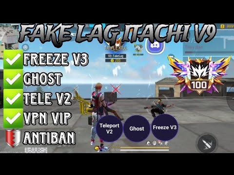 FAKE LAG FF OB53 | ITACHI PING V9 | HACK LAG VIP ANTIBAN | GHOST - TELE - FREEZE