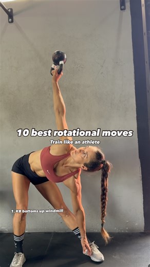 Nathalie Bruynooghe | Athletic performance coach on Instagram: "10 rotational moves to add to your training! Train like an athlete! Rotational exercises are essential for building strength, power, and mobility in ways that directly enhance performance. Incorporating exercises that target rotation from different angles and intensities enhances your ability to generate force, stabilize through dynamic movements, and reduce injury risk. Rotational mobility drills improve joint and movement quality,