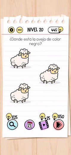 Brain Test | Nivel 20 - ¿Dónde está la oveja de color negro?