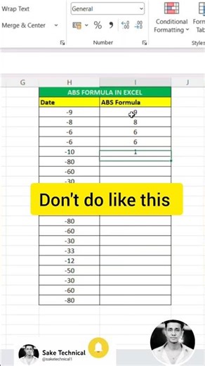 ABS Formula in Excel || Learn Excel formula || Excel tips and tricks