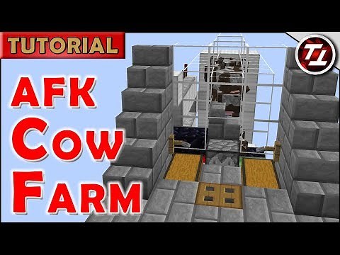 Minecraft Tutorial: AFK Cow Farm - Server Friendly!