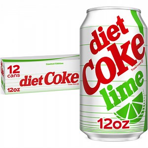 Diet Coke Lime Soda Soft Drink, 12 fl oz, 12 Pack Fridge Pack Cans