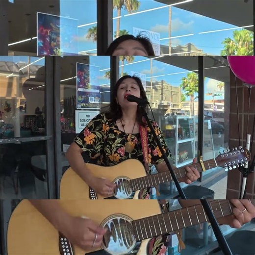 That girl can sing and strum the Guitar