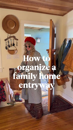 A simple, functional entryway when you come in the door that accommodates every little thing and every person in your household can bring relief and usher you peacefully across that line from the outside world to your sanctuary. We don’t have a coat closet so our entryway systems all have to be exposed, and I do my best to limit the items hanging per person so it doesn’t get too hectic. The setup in this video accommodates myself, my husband and our two kids, 3 and 5. Older kids’ things obviousl