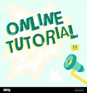 Inspiration showing sign Online Tutorial. Business idea process of tutoring in an online or virtual environment Megaphone Drawing Producing Lighting Stock Photo - Alamy