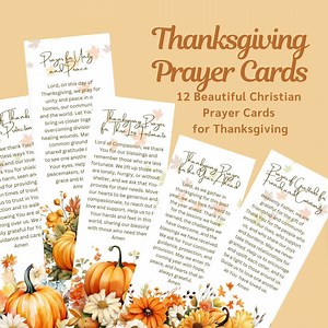 Christian Thanksgiving Prayer Cards, Printable Bible Verse Cards, Digital Scripture Download for Gratitude, Thanksgiving Prayer Prints - Etsy