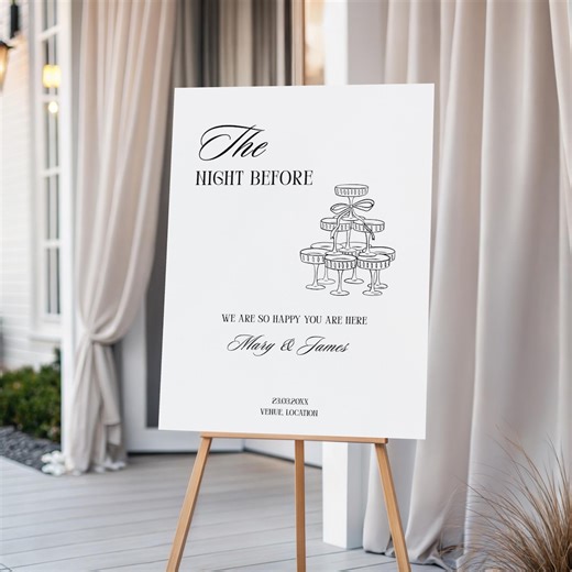 Classic Rehearsal Dinner Sign, the Night Before Welcome Signage, Old Money Pre Dinner Decoration Template - Etsy Canada