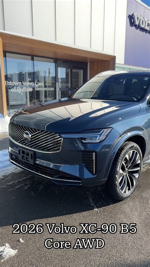 🚙Meet your next family SUV🚙 The 2026 Volvo XC90 B5 Core AWD 💰$696 per month|39 months|$2,500 down Equipped with: ⭐️7 Seats ⭐️Pilot Assist ⭐️Panoramic sunroof ⭐️& More! 📍Test drive today at Volvo of Buffalo **Disclaimer On approved credit through Volvo FinancialServices. Includes President's Day Lease Allowance. $2,500 Cash OR Trade down PLUS 1st payment, acquisition fee, sales tax, title,license, dealer fees due at signing. MSRP $64,360. 39 month lease, $696 per month, 7,500 mi/yr. Stock #26