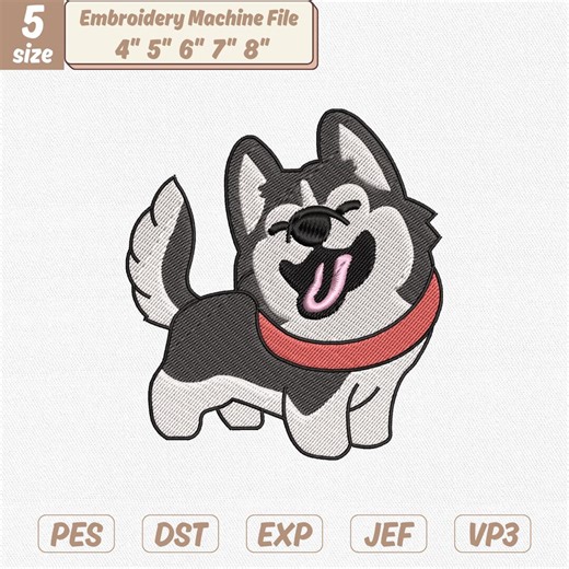 Mini Siberian Husky Embroidery Design, Mini Husky Embroidery File, Funny Husky Embroidery Pattern, Husky Lover Design (digital Download) - Etsy