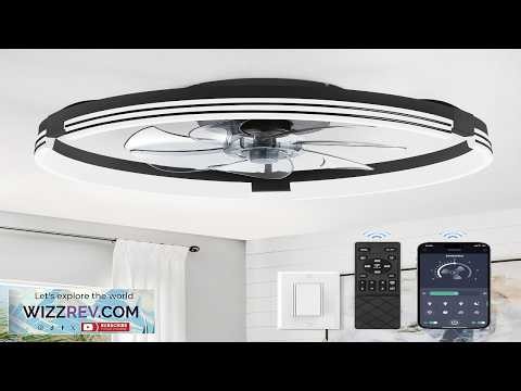ZMISHIBO Low Profile Ceiling Fans with Lights and Remote 20 Inch Flush