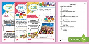 KS1 Holi Differentiated Reading Comprehension Activity