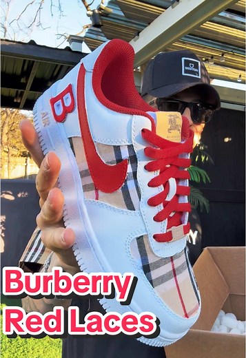 Custom Air Force 1 Shoes with Burberry Design