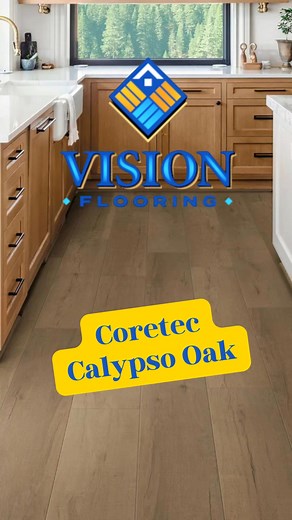 Coretec Calypso Oak vinyl flooring is both water and scratch-proof, making it a durable and stylish choice for your home. Call us today to see how this flooring can transform your space! #durableflooring #homeupgrades #flooring | Vision Flooring