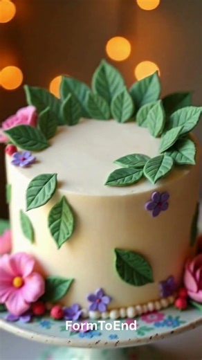 Simple Floral Cake Decoration Step by Step #cake #cakedecorating #transformation #asmr #cakedesign