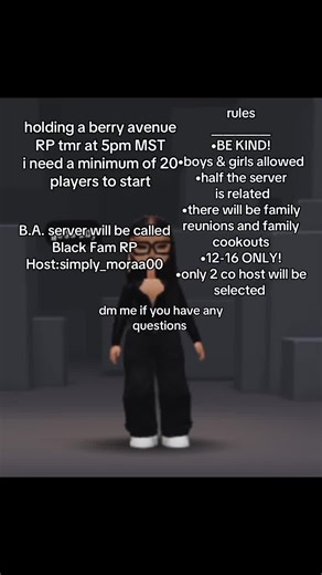 Join the Black Fam RP on Roblox - Family Fun Roleplay!