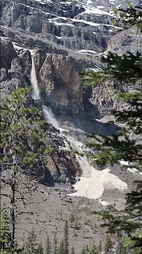 Avalanche blasting seen from Whitehorn campground in Mt Robson Park BC.