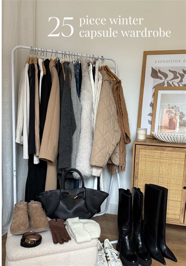My 25 piece winter capsule wardrobe ❄️🤍 These are the 25 key pieces that form my capsule wardrobe over the winter months. I have carried over some core items from my autumn wardrobe to style throughout winter, showing the versatility of a capsule wardrobe. Investing in a staple wardrobe makes planning outfits easy! Product details are linked in my bio & LTK 💌 🔗 #capsulewardrobe #winteressentials #winterwardrobe #corebasics #winterstaples