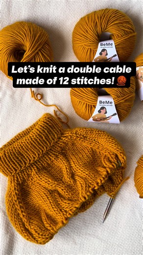 Double Cable Knit Pattern (12-Stitch) Step-by-Step