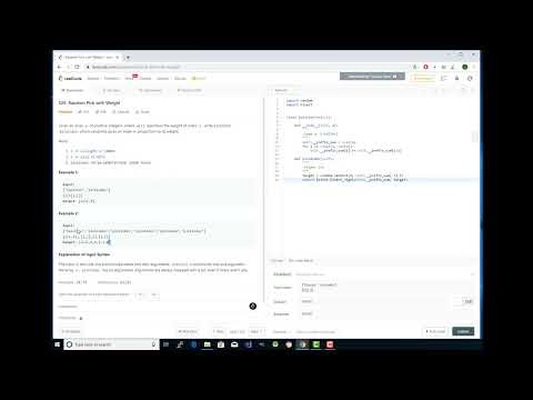 LeetCode Problem #528 Random Pick With Weight