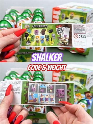 🟩 Kinder Joy Minecraft Surprise Egg Unboxing with Code & Weight VC329 Shulker!