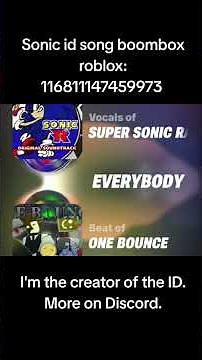 Sonic id song boombox roblox #sonic #роблокс #roblox #boombox #song #music #onebounce