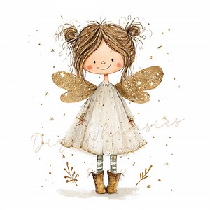 12 Angel Clipart: Magical Cute Glitter Angel Holiday Ephemera, Little Girl, Card Making (JPG Digital Download) - Etsy