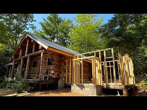 Building Alone in the Woods: Cabin Bedroom Addition, Framing the Floor and Walls