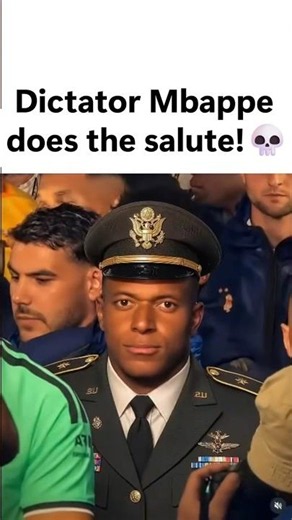 Dictator Kylian Mbappe does the salute 🫡💀#mbappe#fifaworldcup #messi#ronaldo#shorts#football