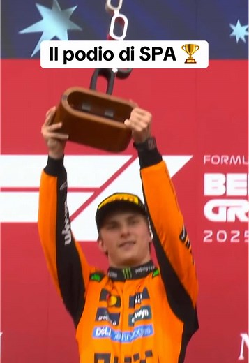 Podio F1: Piastri, Norris e Leclerc al Gran Premio del Belgio