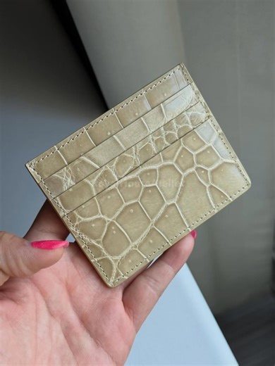 Handmade Alligator Leather Wallet | Exotic Men's and Women's Accessories | Beige Alligator - Etsy