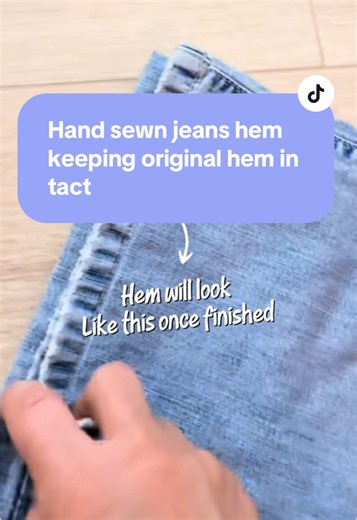 DIY Hand Sewed Jeans Hem Tutorial