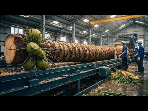 Inside a Real Coconut Factory | Fresh Coconut Tree Processing