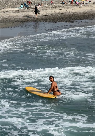 Little San Diego Baby Surfing on a Yellow Board