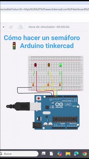 Tutorial Arduino: Circuito de Semáforo básico #Tinkercad