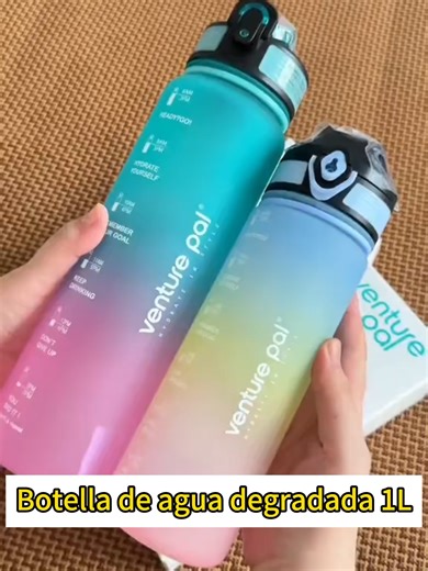 Botella de agua de 1 litro，Mayoreo, a prueba de fugas, botella de agua motivacional con pajita, botella de agua deportiva con marcador de tiempo, botella de agua para adultos, bicicleta, viajes.#Vaso #Termo #Taza