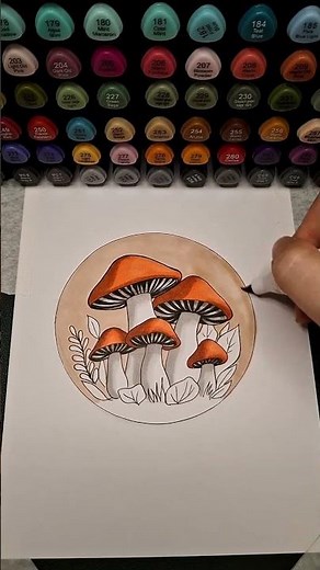 How to Draw Mushrooms - Easy Autumn Illustration with Markers | Masterful Imprint