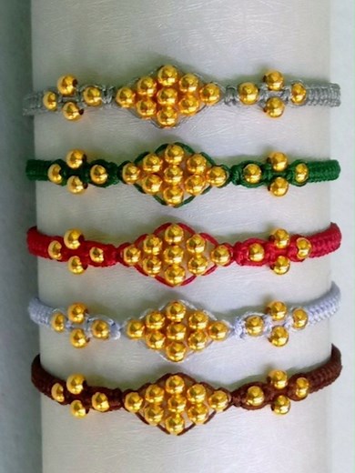 Diamond Beaded Square Knot Bracelet #beadedbracelet #diycraft #handmade #bracelet