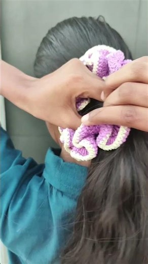 ✨ Cute Crochet Scrunchies in Minutes! #Shorts