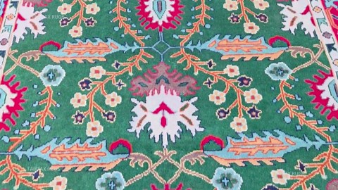 Custom Hand-knotted Wool Rug - Traditional Oushak Floral Design in Emerald Green & Ruby Red - Bespoke Size Area Rug, Runner, Large Carpet - Etsy