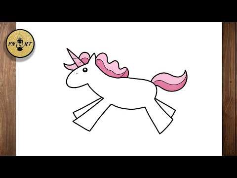 How to draw a cartoon unicorn step by step easy