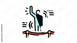 understanding body language soft skill animated color icon. understanding body language soft skill sign. isolated on white background