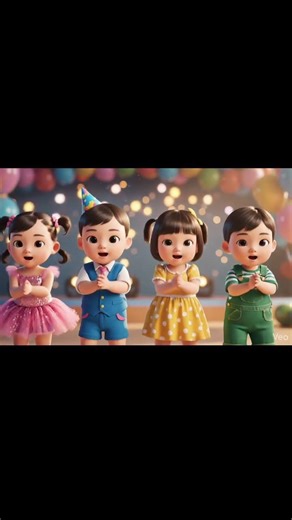 Four Cute Babies Dancing Together 💃🕺 | Kids Dance Party Animation 🎶🎈