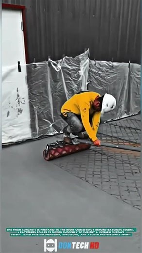 Texturing Fresh Concrete with Manual Roller – Satisfying Jobs and Machinery in the World