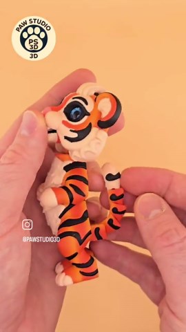Articulated Tiger Cub 3D Print File, Poseable Animal Toy, Magnet Model (digital Download) - Etsy