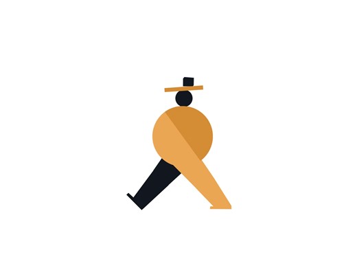 Balance Man Walk Cycle Animation