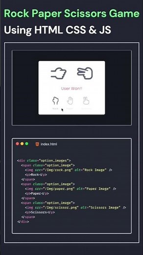 🔥Rock Paper Scissors Game Using HTML, CSS & JavaScript #coding