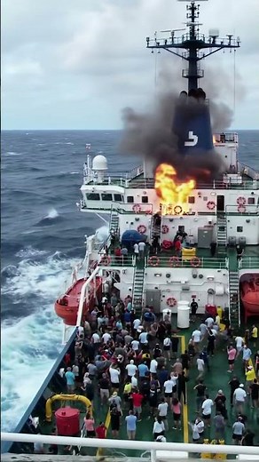 This is what it looks like when you're trapped on a burning ship #terrifying