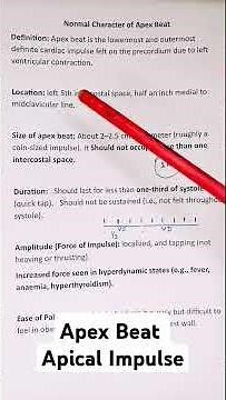 Apex beat | Apical impulse | Cardiac examination