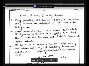 Statistical Model of Fading Channel